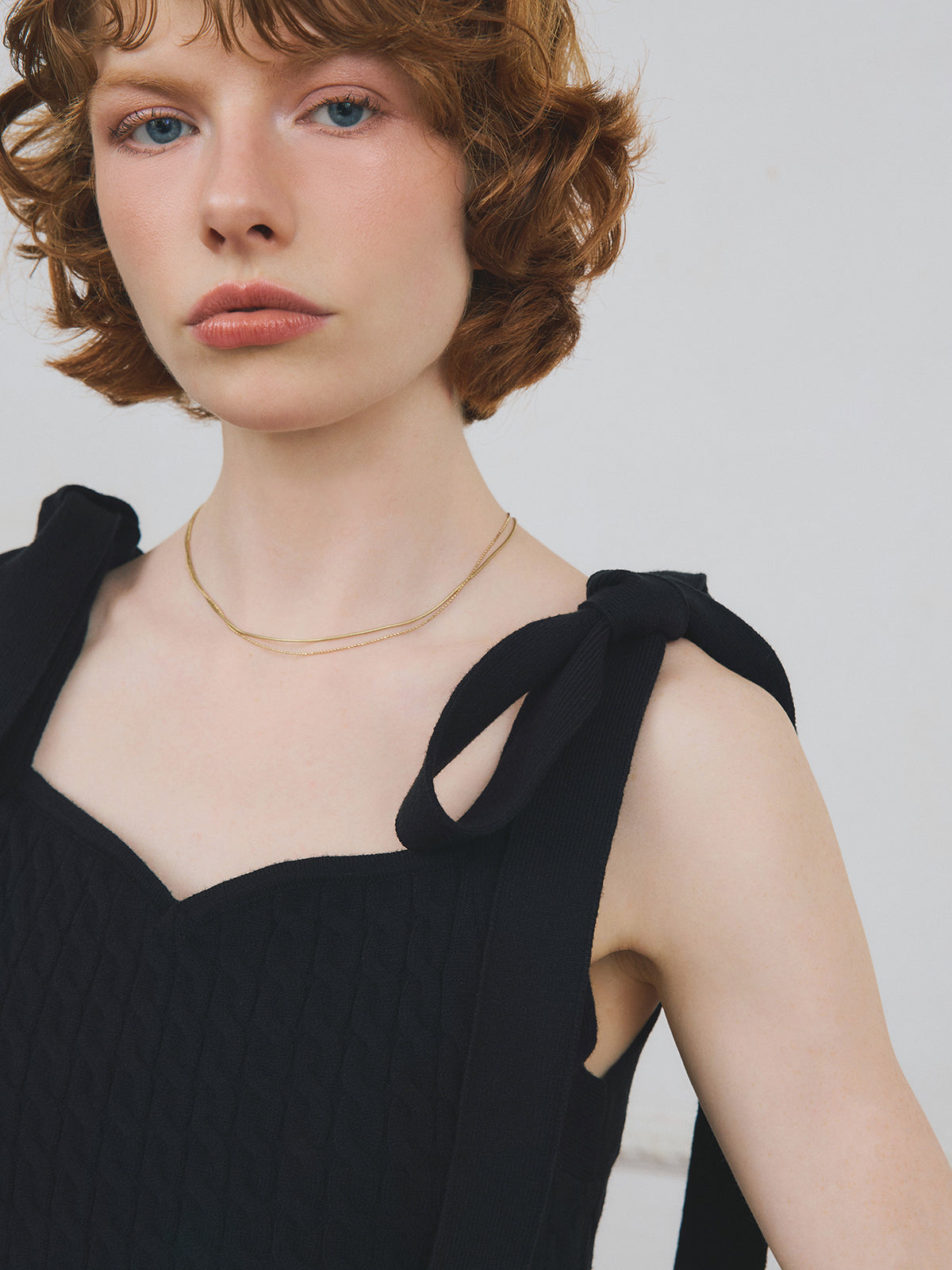 EIMYロゴカーデリボンニットセットワンピース