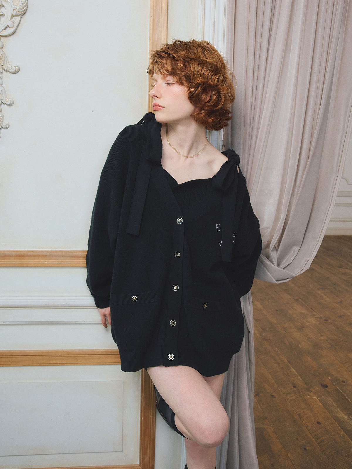 MODEL:170cm/COLOR:BLACK/SIZE:F