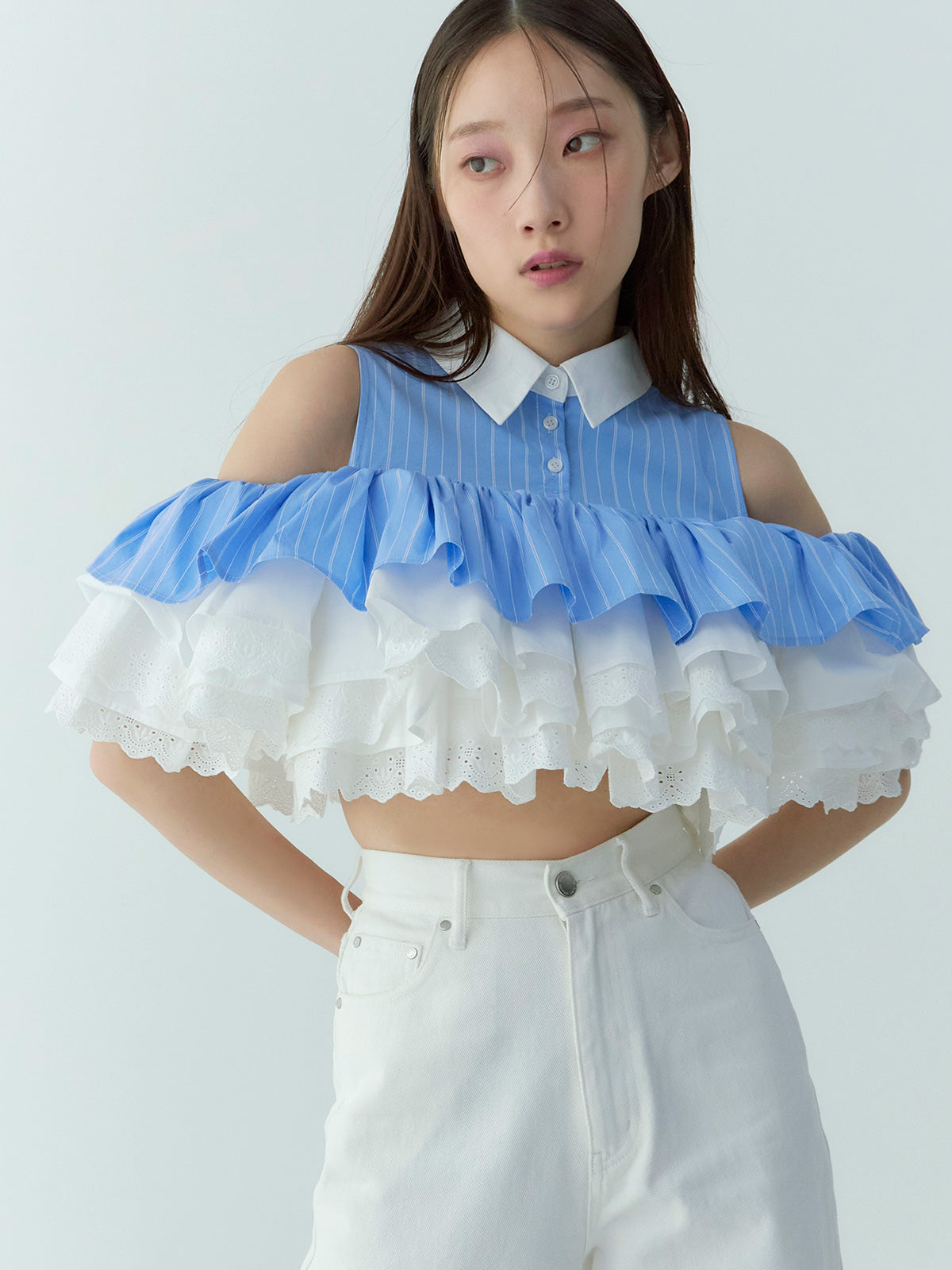 eimy istoire ボリュームラッフルブラウス ボリュームラッフルブラウス