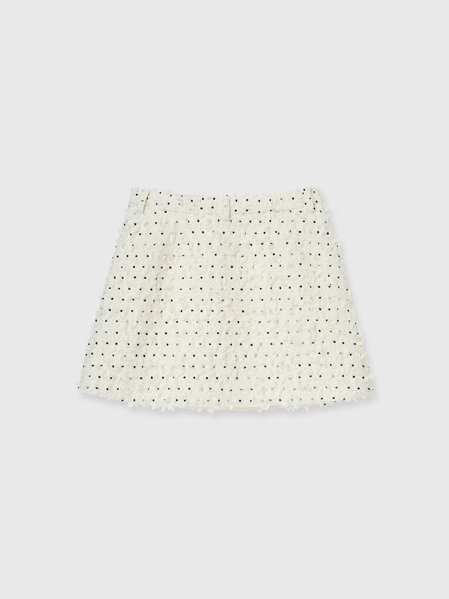 ドットツイードミニスカート