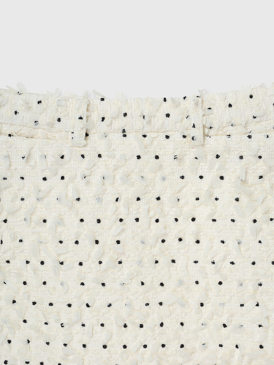 ドットツイードミニスカート