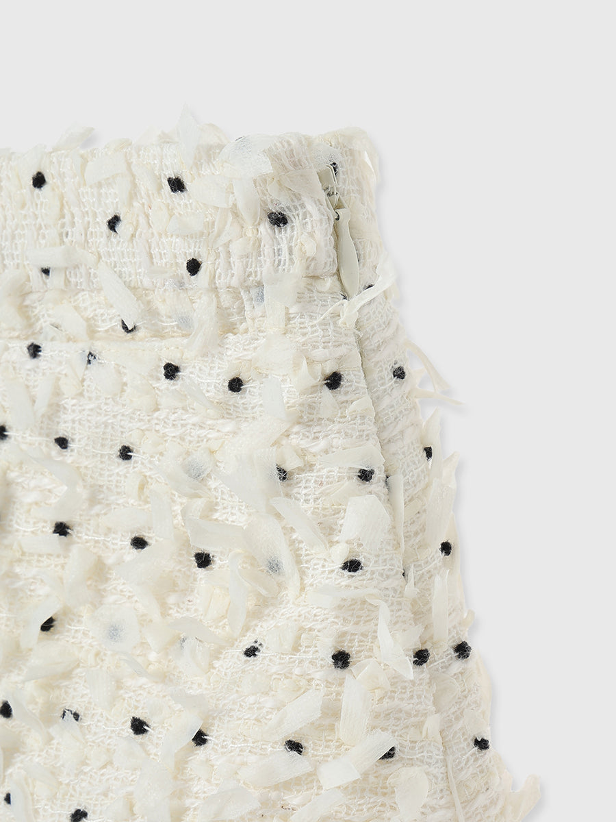 ドットツイードミニスカート