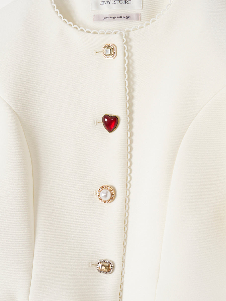 ハートビジューボタンAttachedジャケット