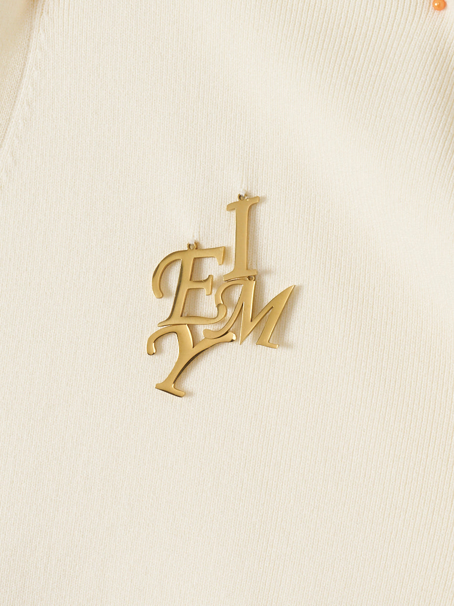EIMYロゴチャームニットカーディガン