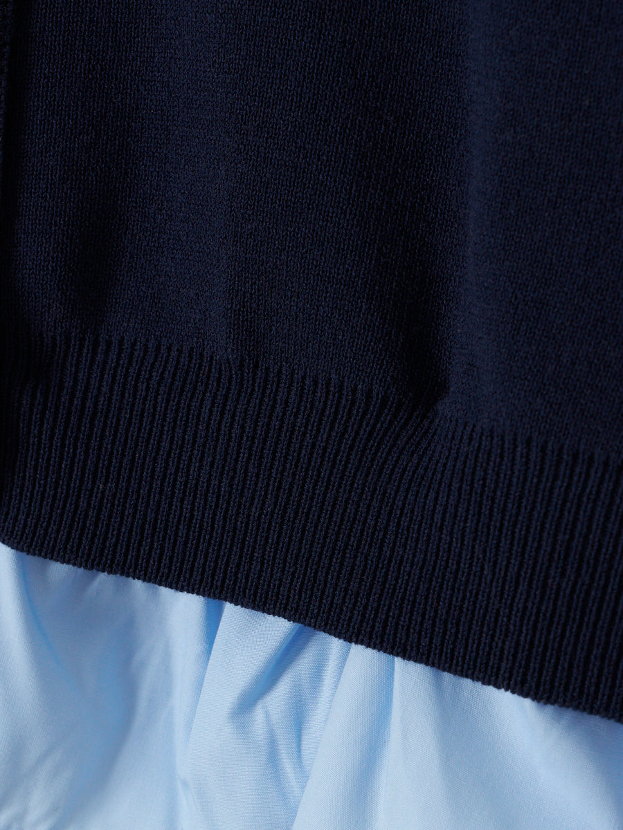 Attachedcollarハーフスリーブカーディガン