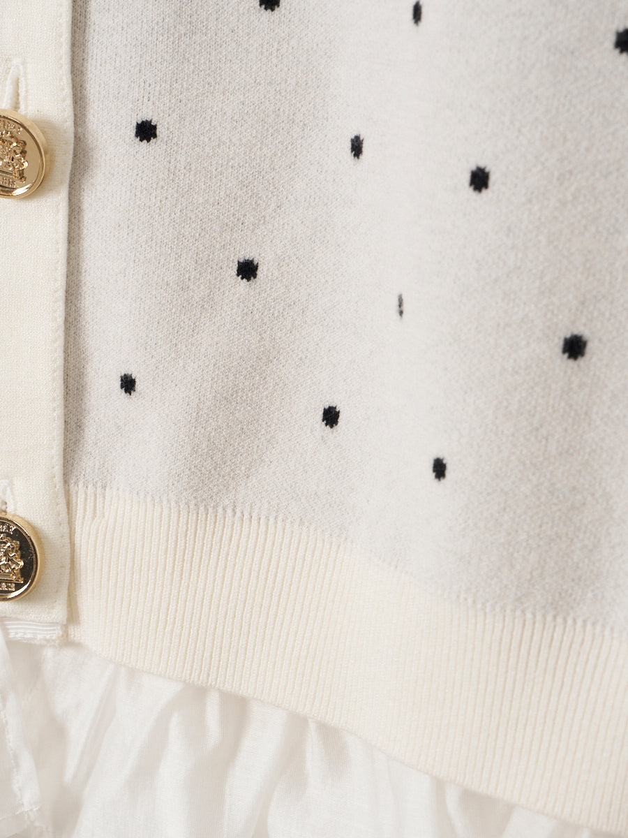 DOT Attachedcollarハーフスリーブカーディガン