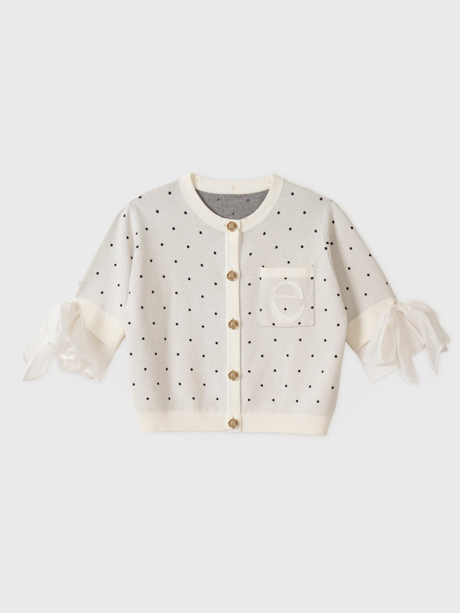 DOT Attachedcollarハーフスリーブカーディガン