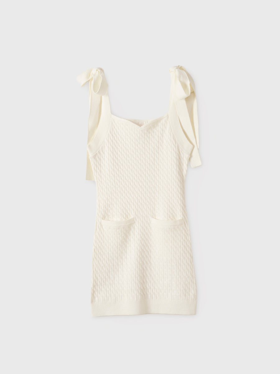 EIMYロゴカーデリボンニットセットワンピース