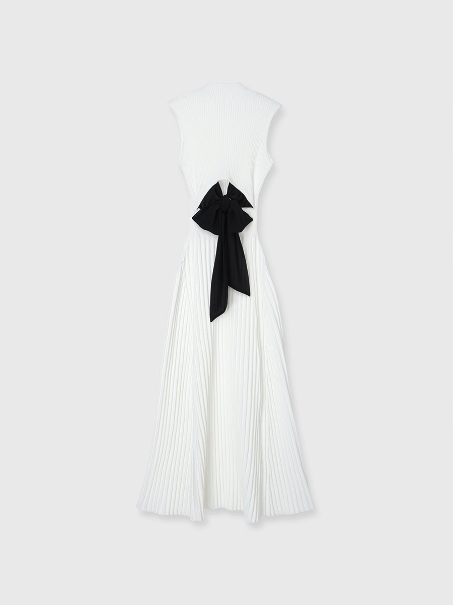BACK RIBBON KNIT DRESS