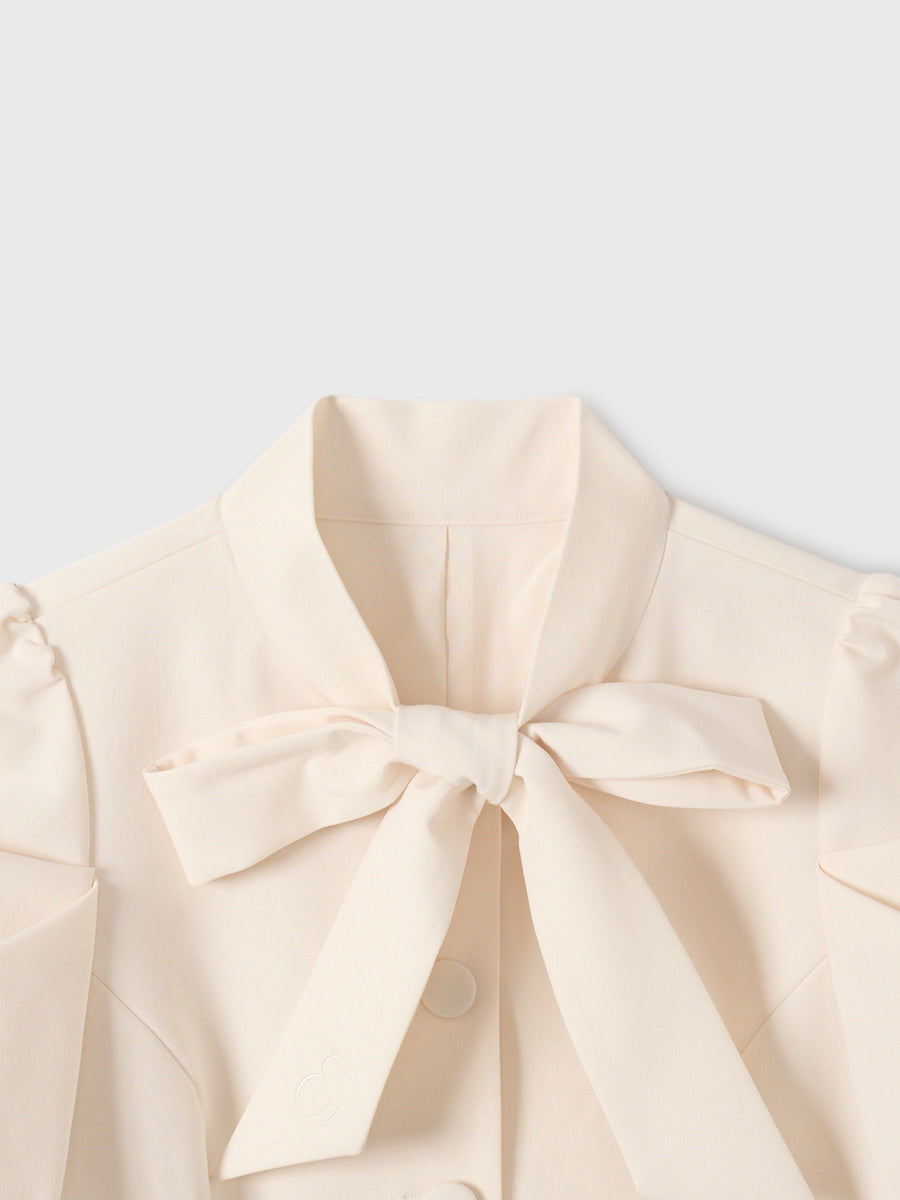 RIBBON TIE PUFF JACKET
