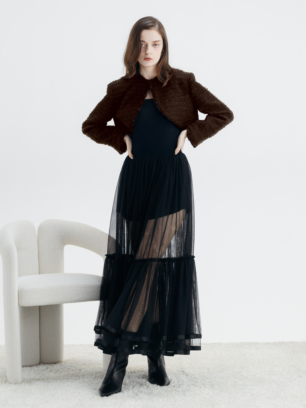 SHEER TULLE SKIRT