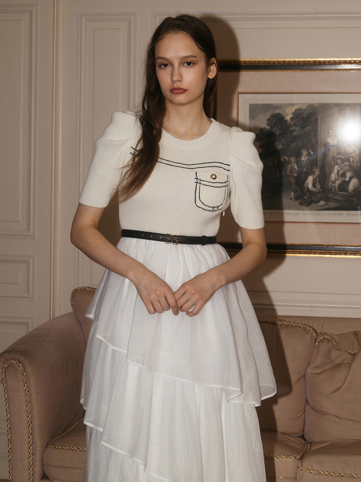 E.M ATELIER.KNIT COMBI DRESS