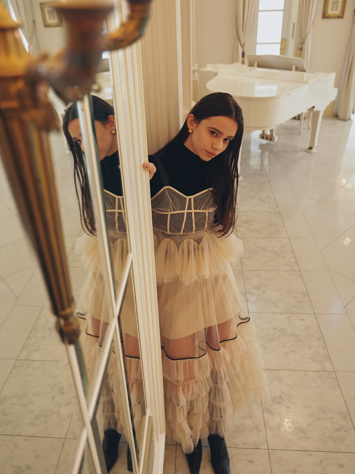 E.TULLE LAYERED SKIRT
