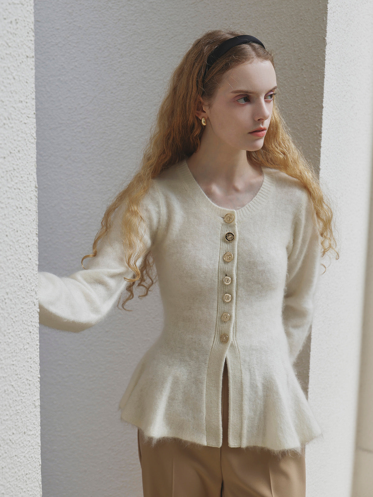 PEPLUM MINK CARDIGAN