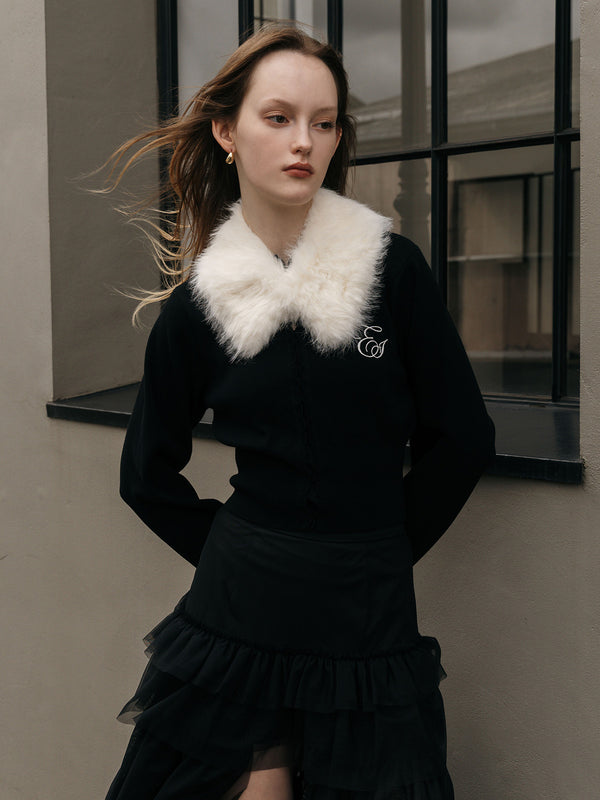 FUR TIPPET CARDIGAN