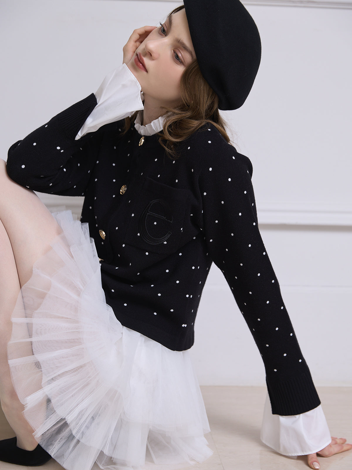 【1.14 New Color】Attached collar カーディガン