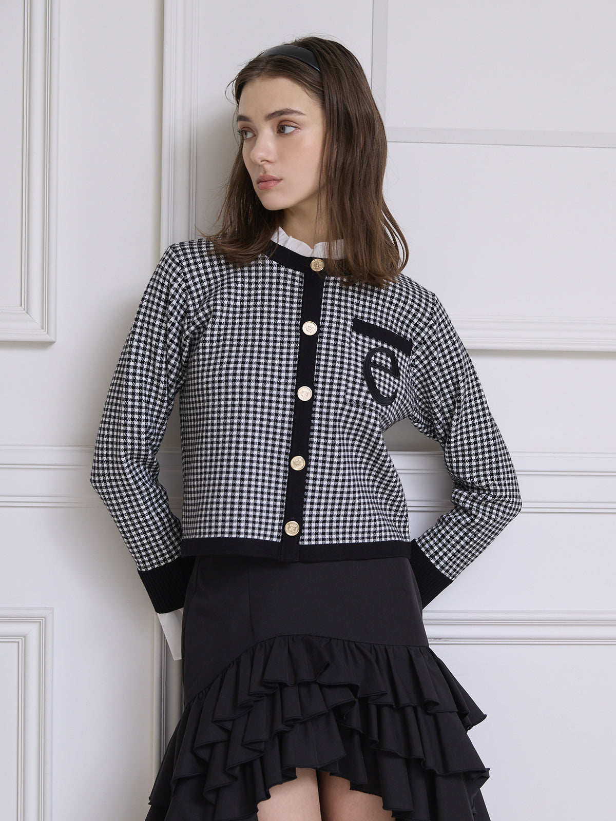 MODEL:175cm/COLOR:CHECK BLACK/SIZE:F