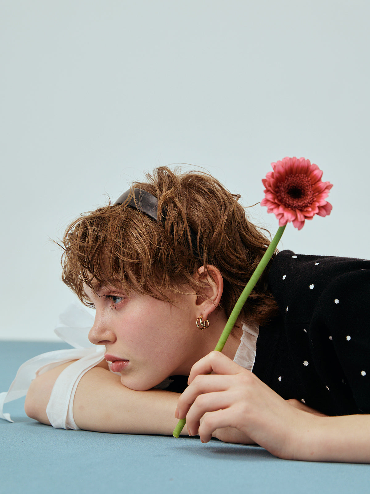 DOT Attachedcollarハーフスリーブカーディガン