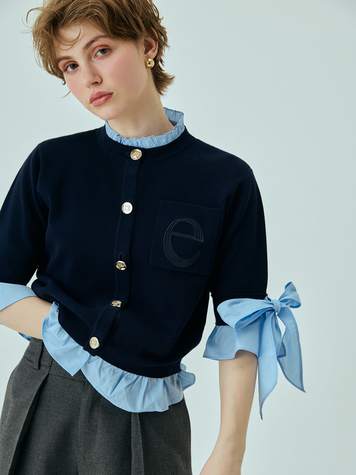 MODEL:168cm/COLOR:NAVY/SIZE:F