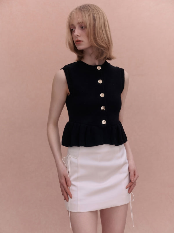 SATIN RIBBON MINI SKIRT