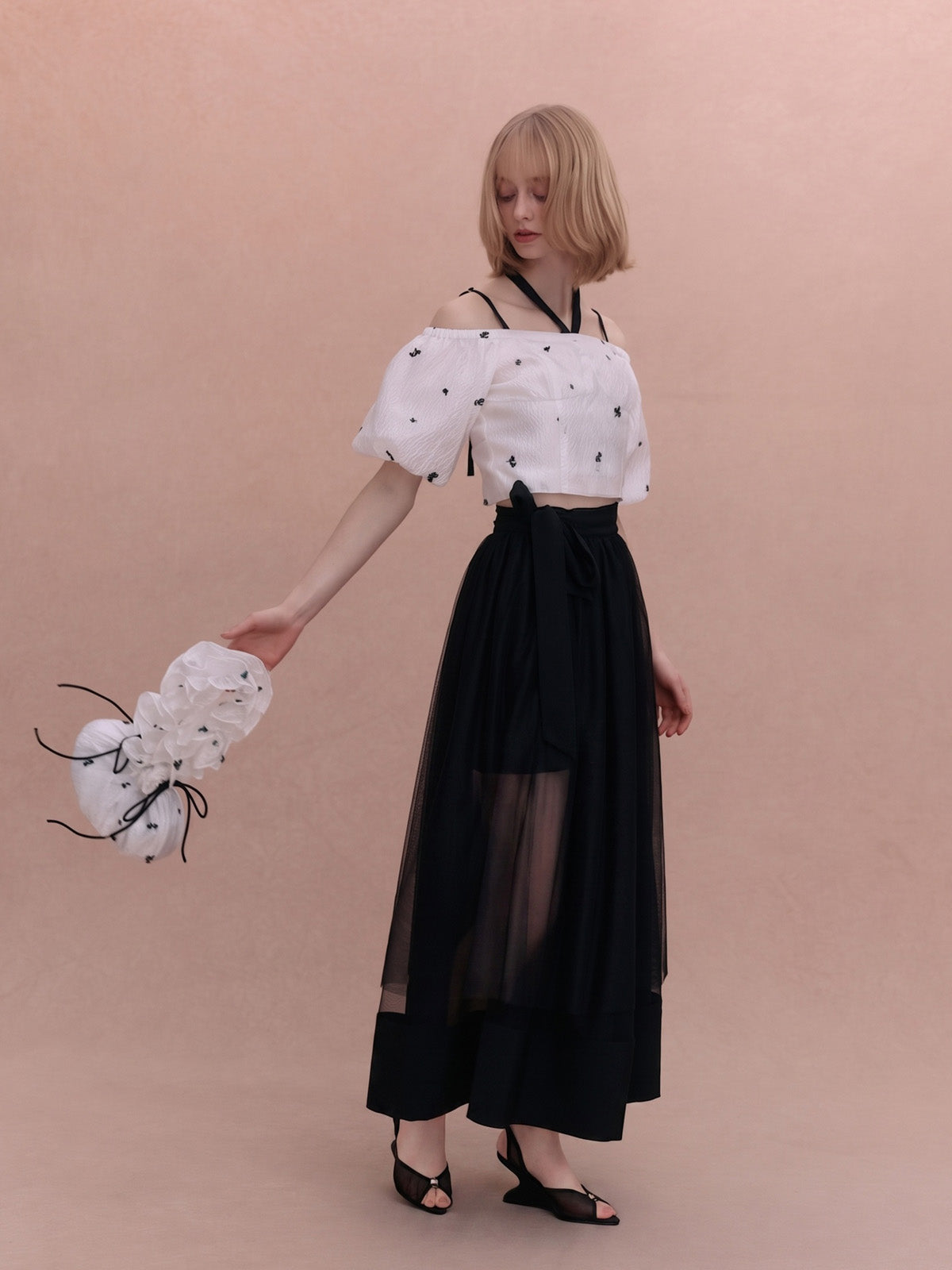 TULLE WRAP RIBBON SKIRT