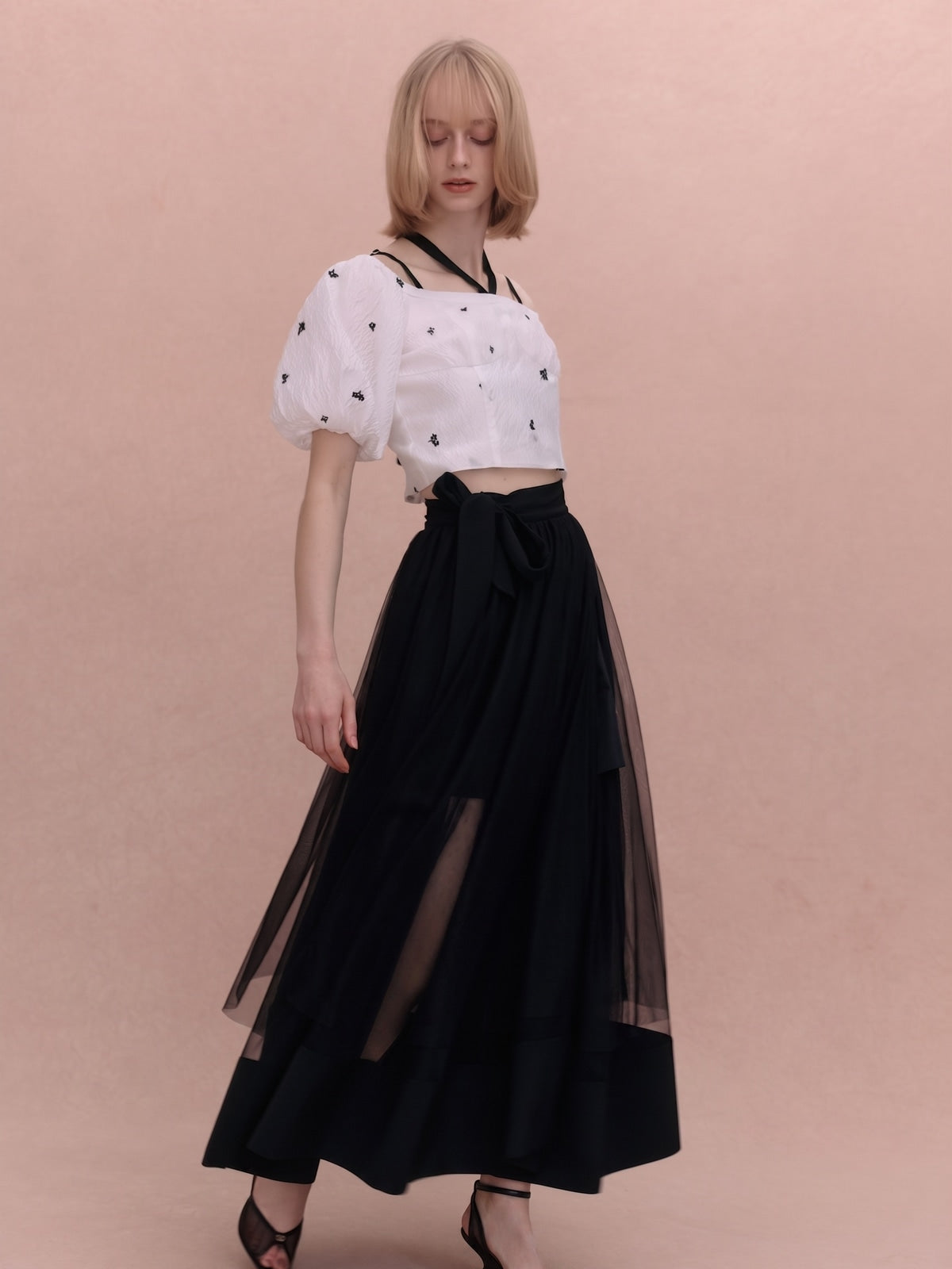 TULLE WRAP RIBBON SKIRT