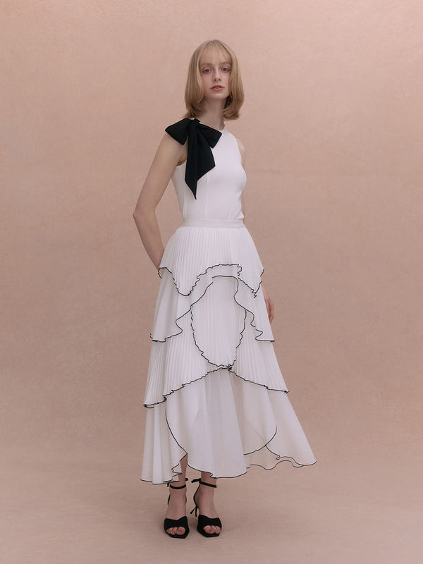 PLEATED RUFFLE SKIRT