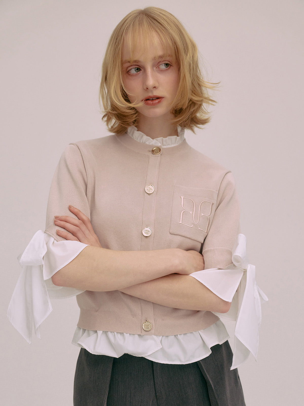 26SSver.】PAPILLON ATTACHED CARDIGAN