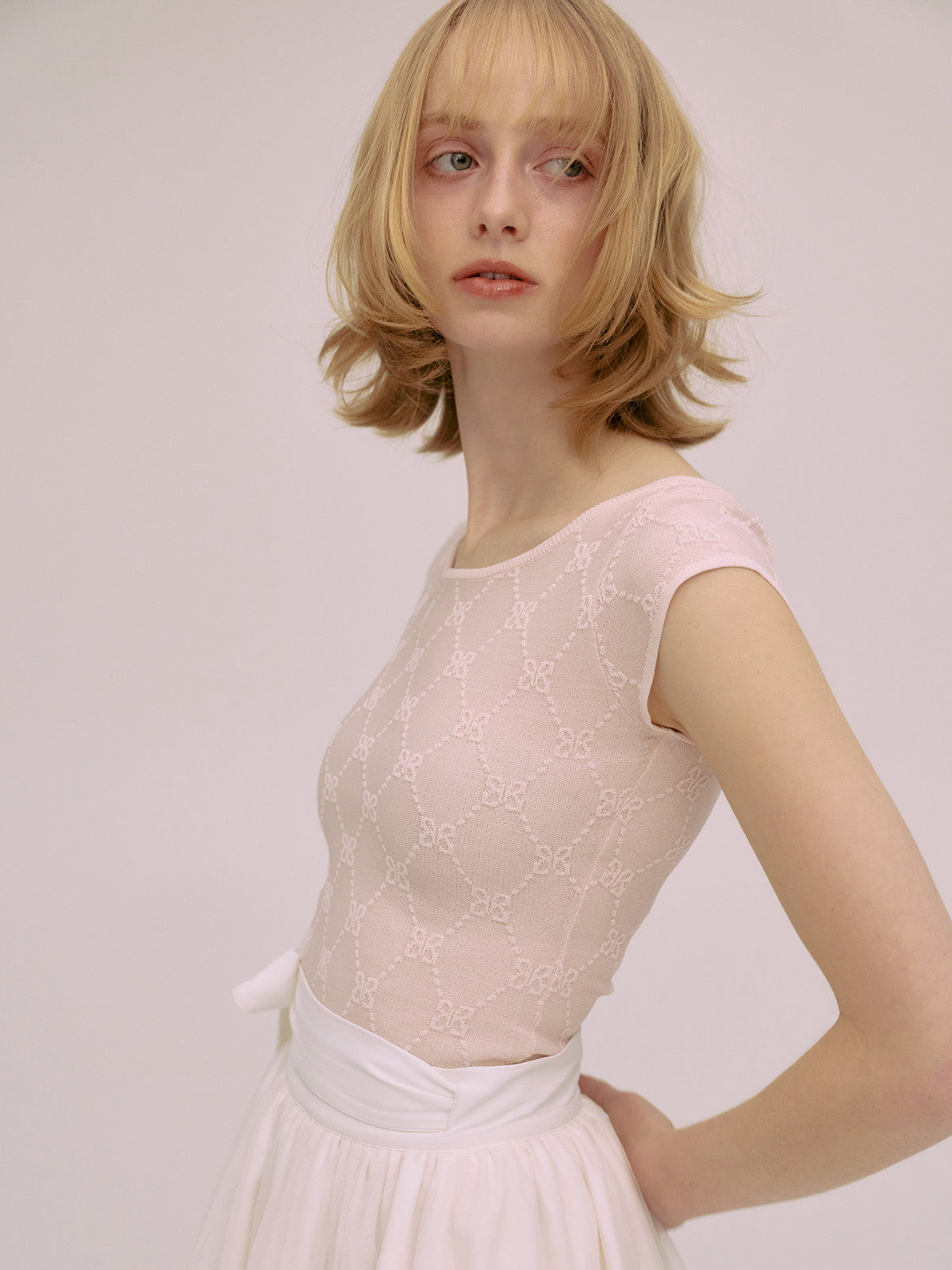 PAPILLON MONOGRAM KNIT TOP