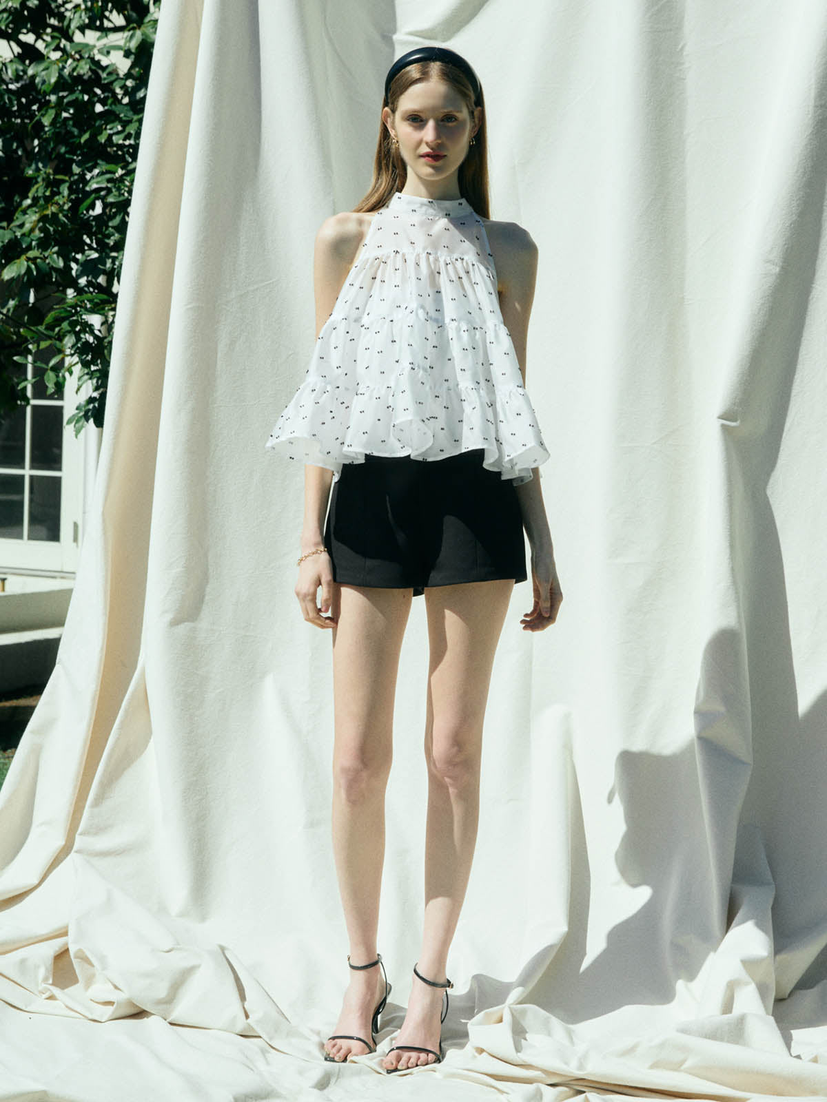 CAMILLE DOT JACQUARD TOP