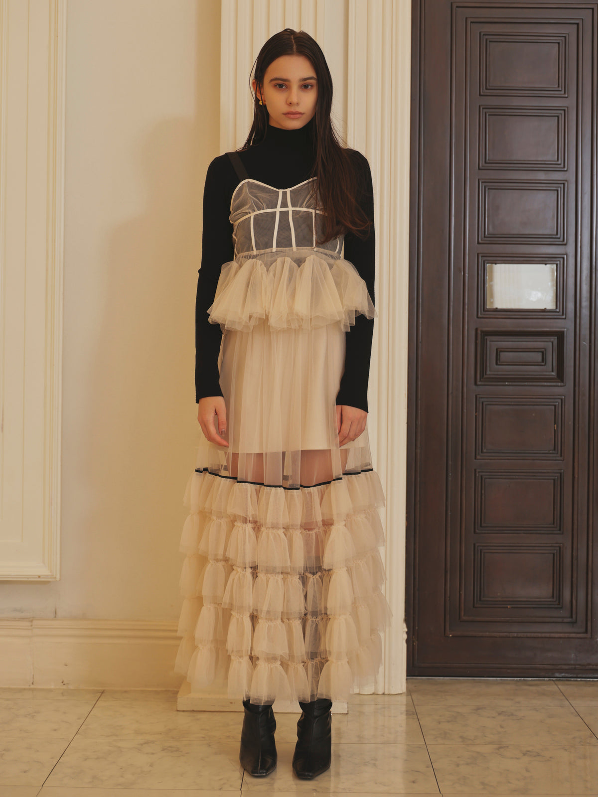 E.TULLE LAYERED SKIRT