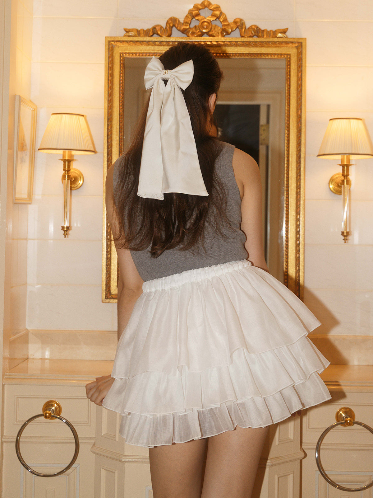 ORGANZA COMBI KNIT DRESS