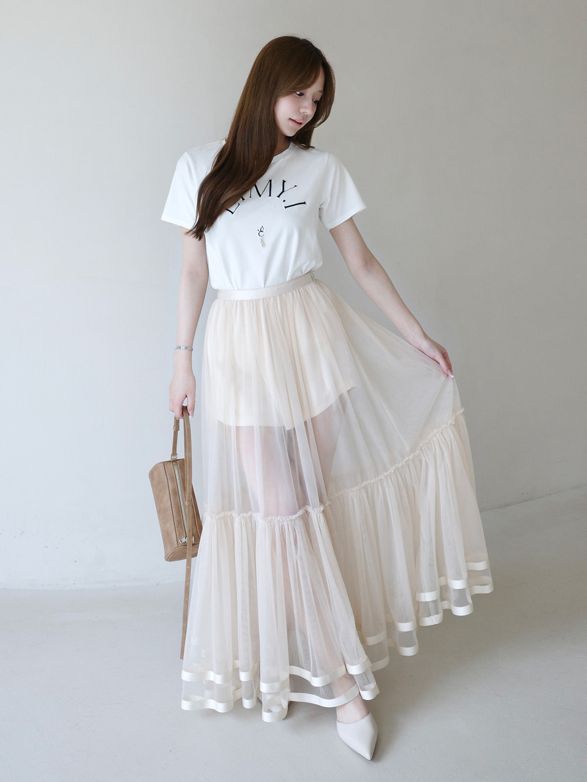 SHEER TULLE SKIRT