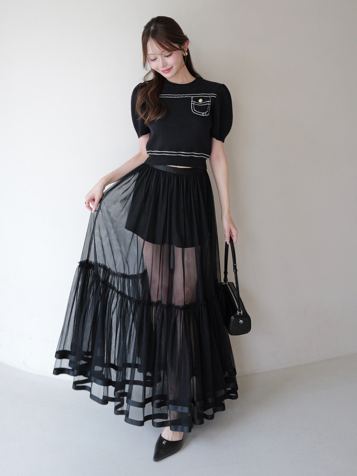 SHEER TULLE SKIRT