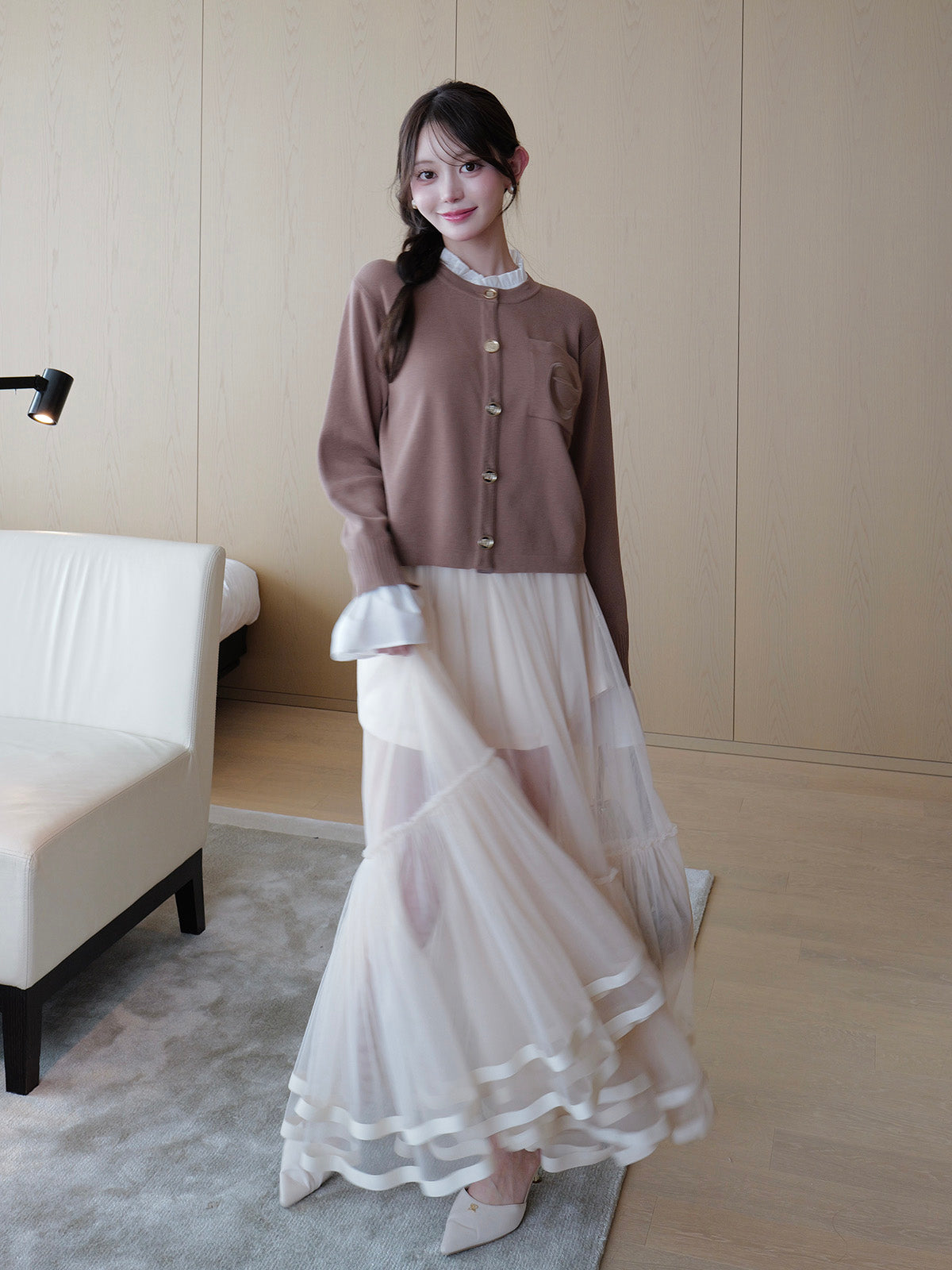 SHEER TULLE SKIRT