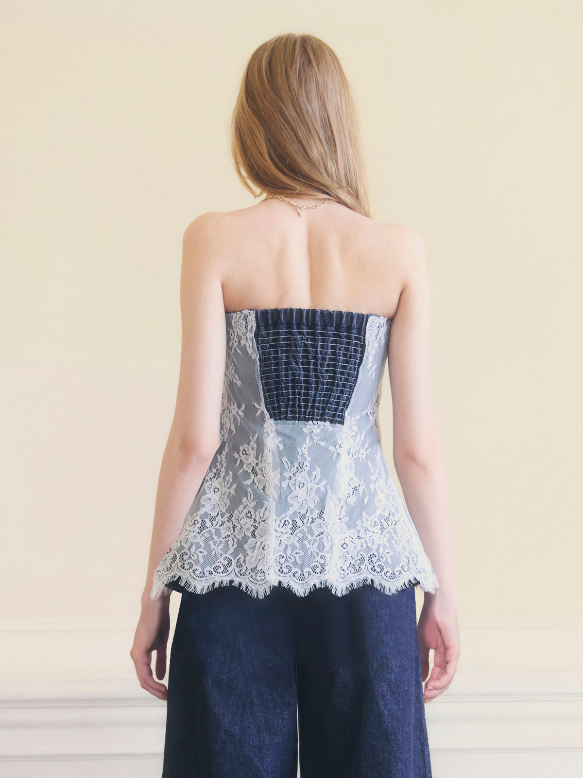 JANE DENIM PEPLUM TOPS