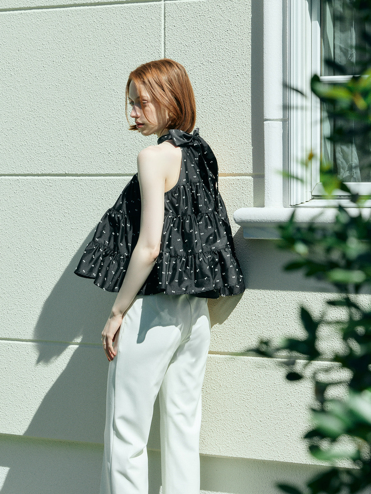 CAMILLE DOT JACQUARD TOP