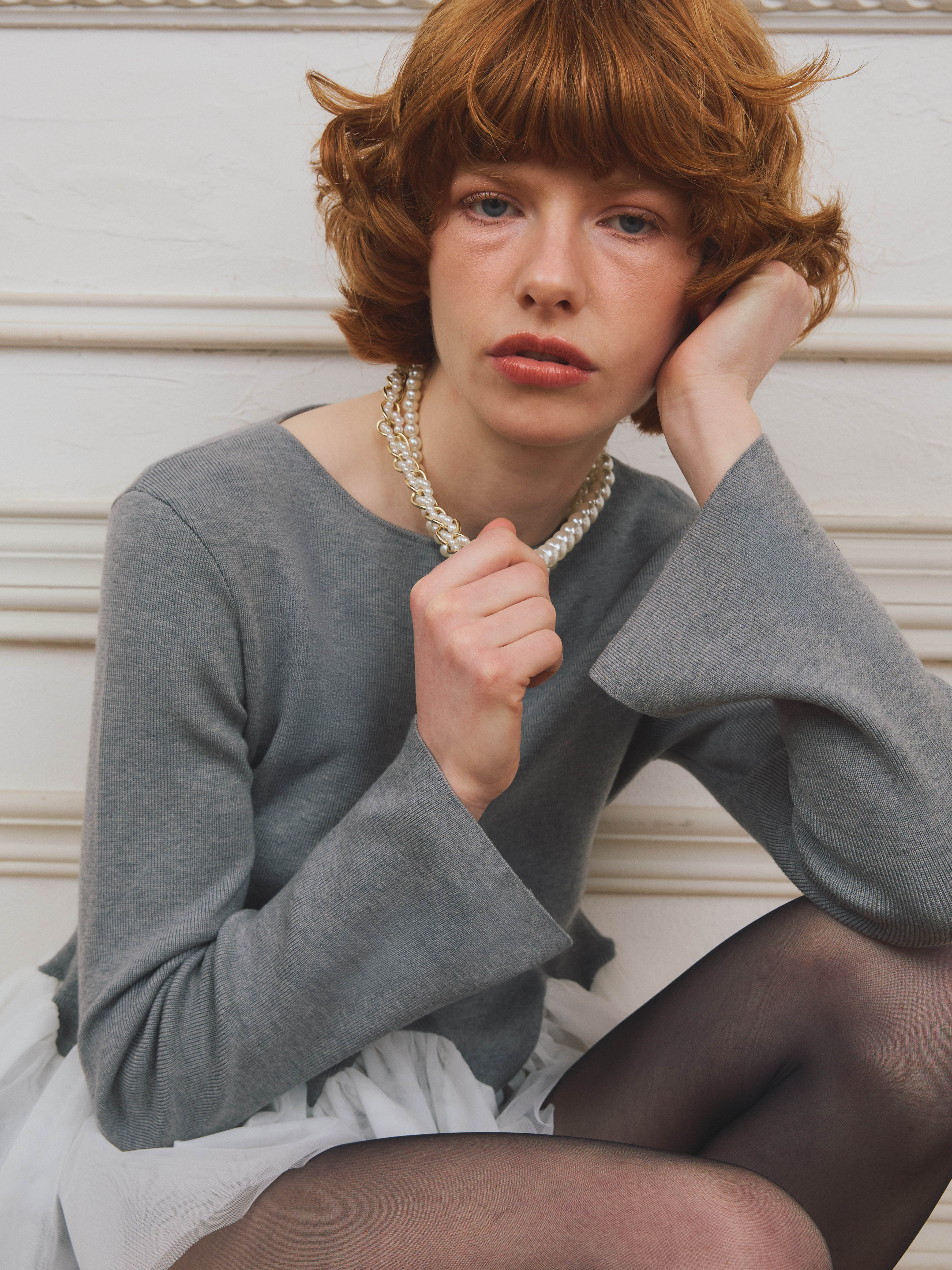 【PRE ORDER】チュールペプラムニットプルオーバー