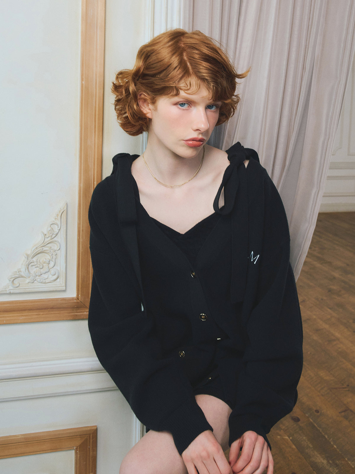 【PRE ORDER】EIMYロゴカーデリボンニットセットワンピース