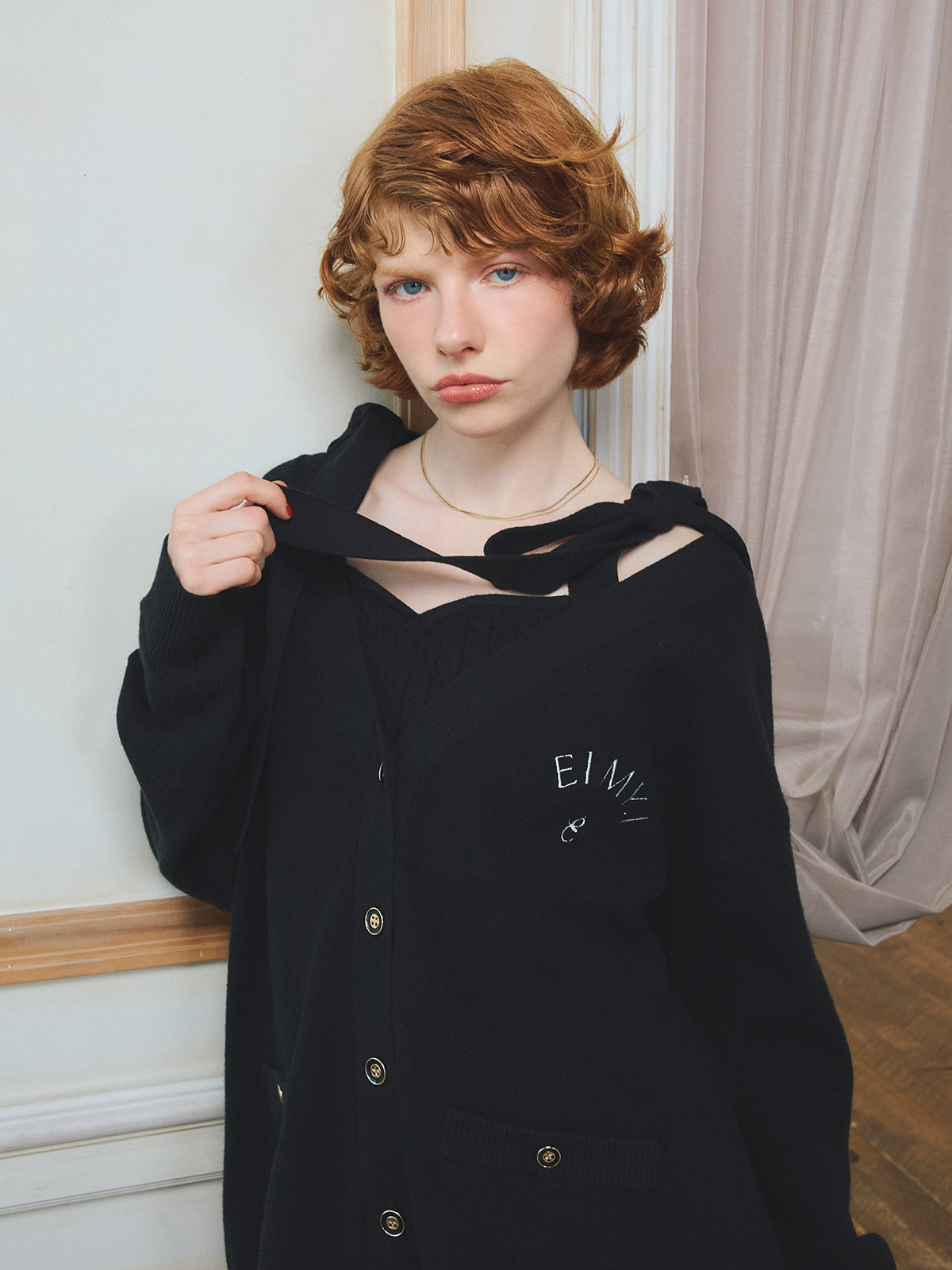 【PRE ORDER】EIMYロゴカーデリボンニットセットワンピース