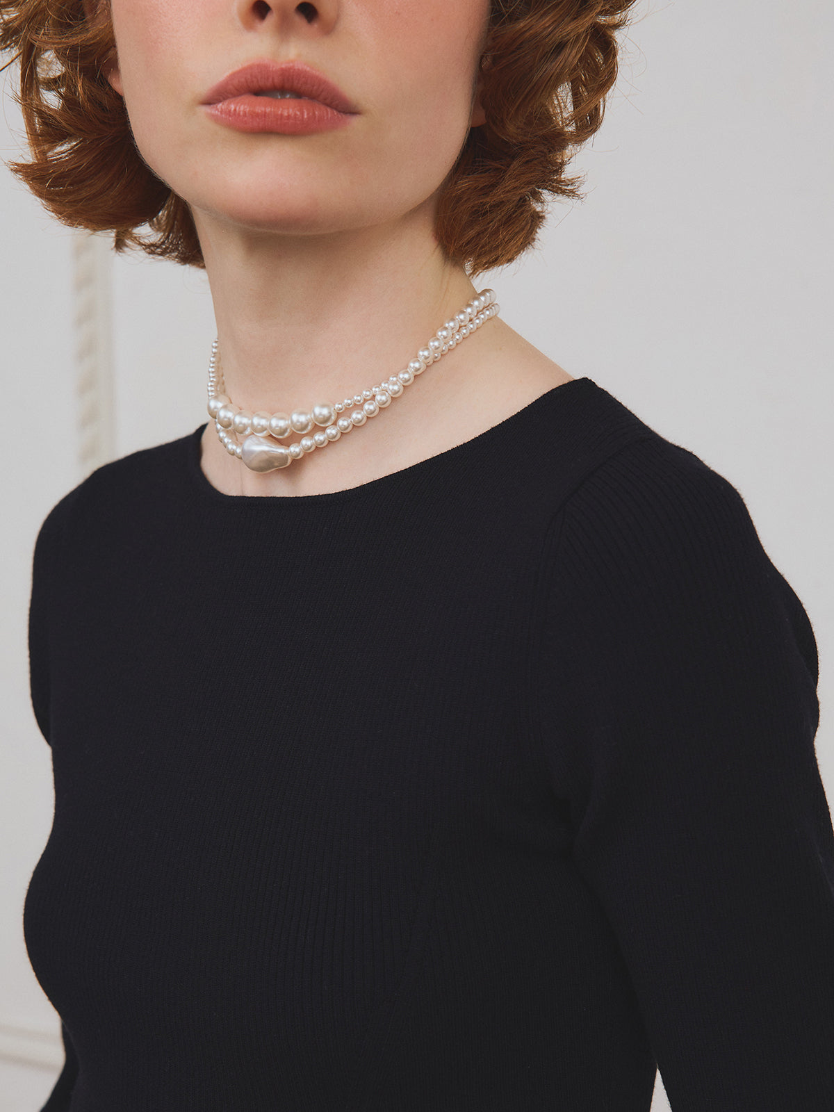 ボリュームヘムドッキングニットワンピ