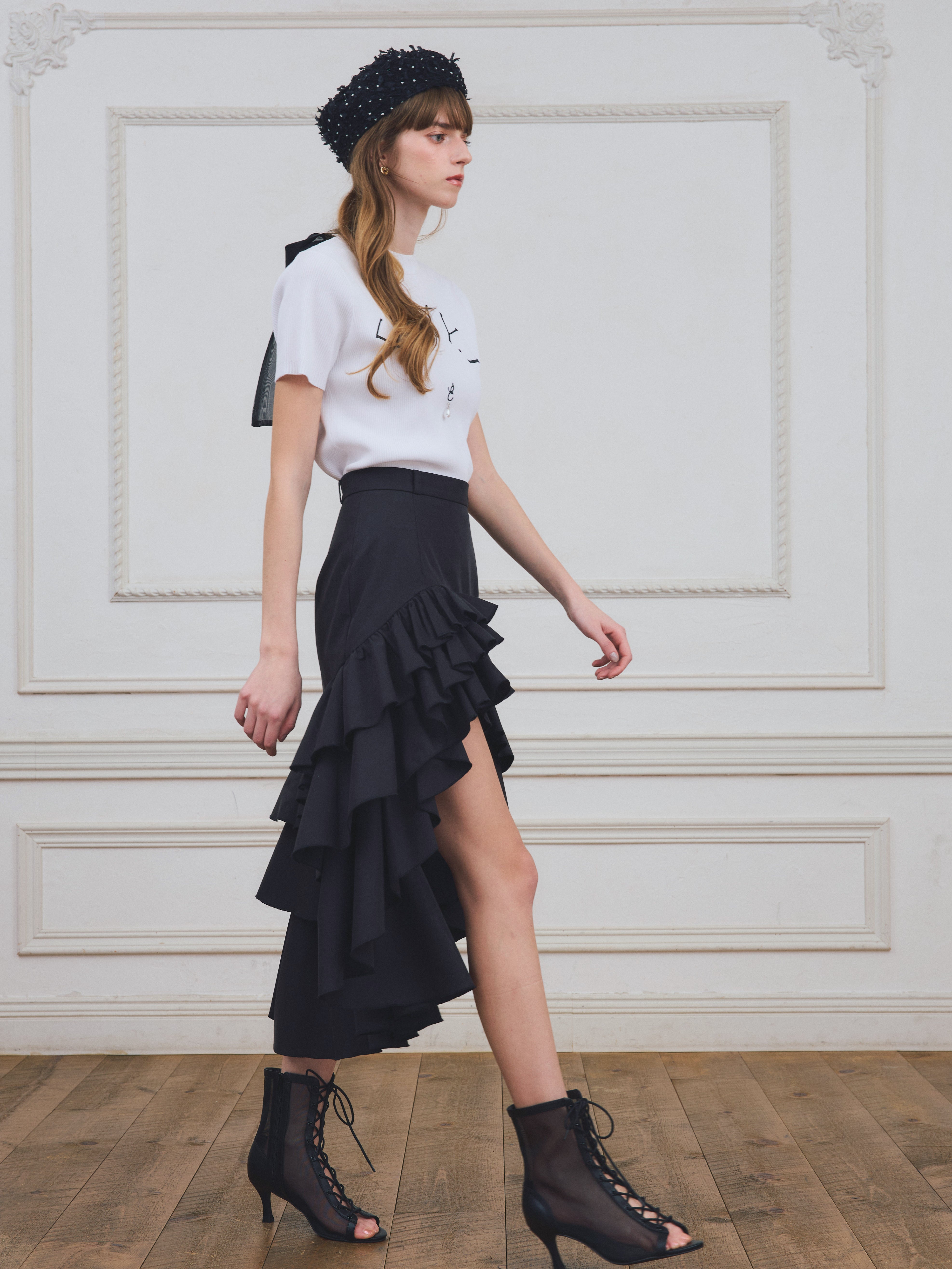 【PRE ORDER】バックロングティアードフリルスカート