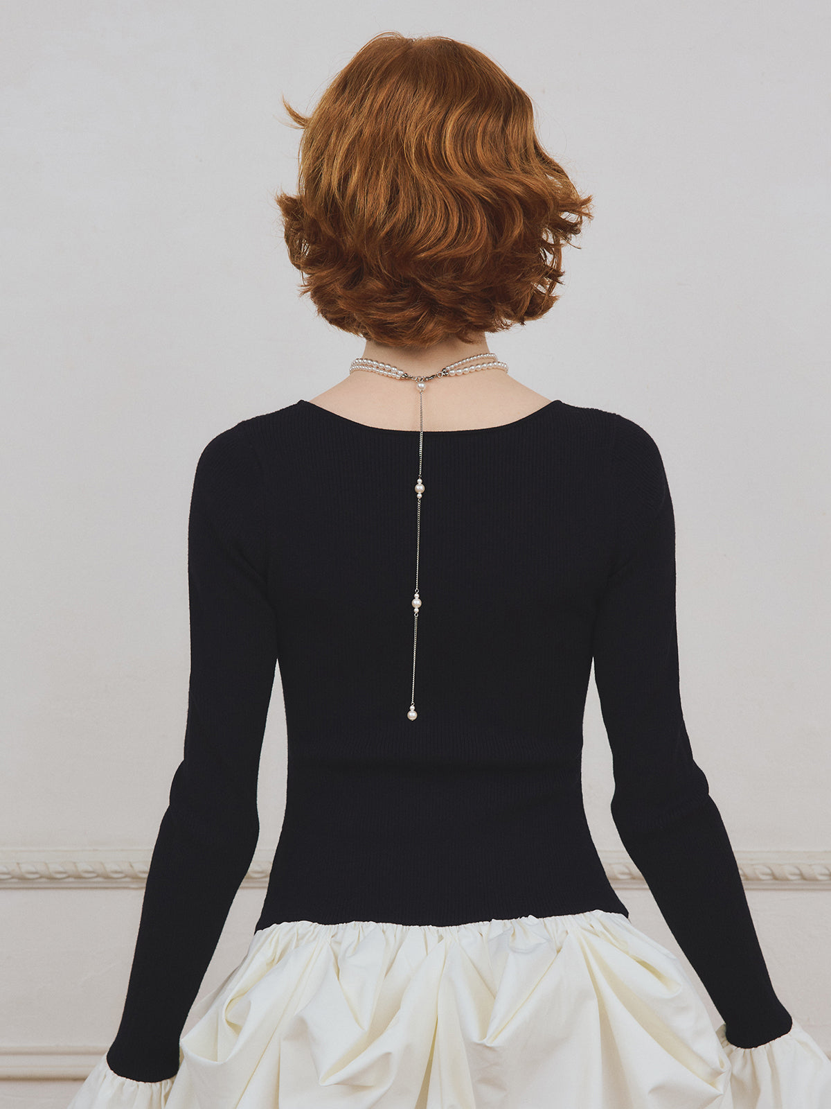 ボリュームヘムドッキングニットワンピ