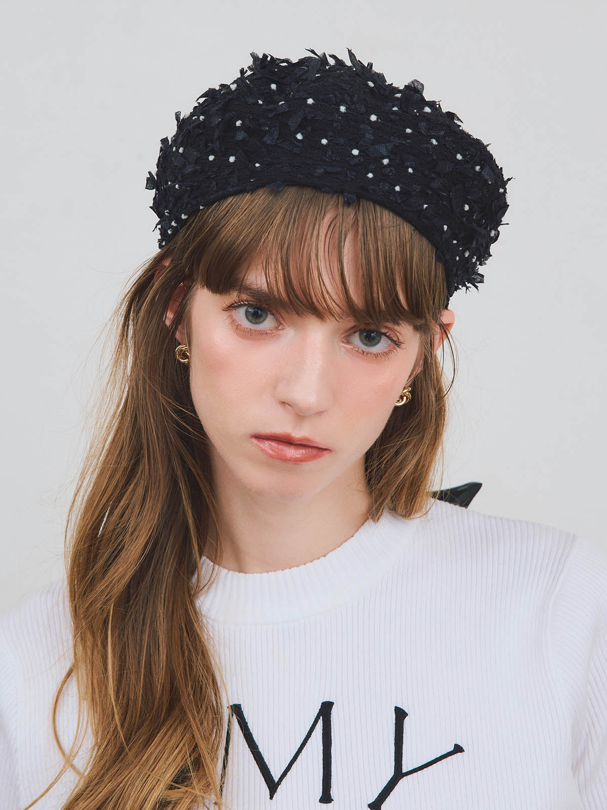 ドットベレー帽