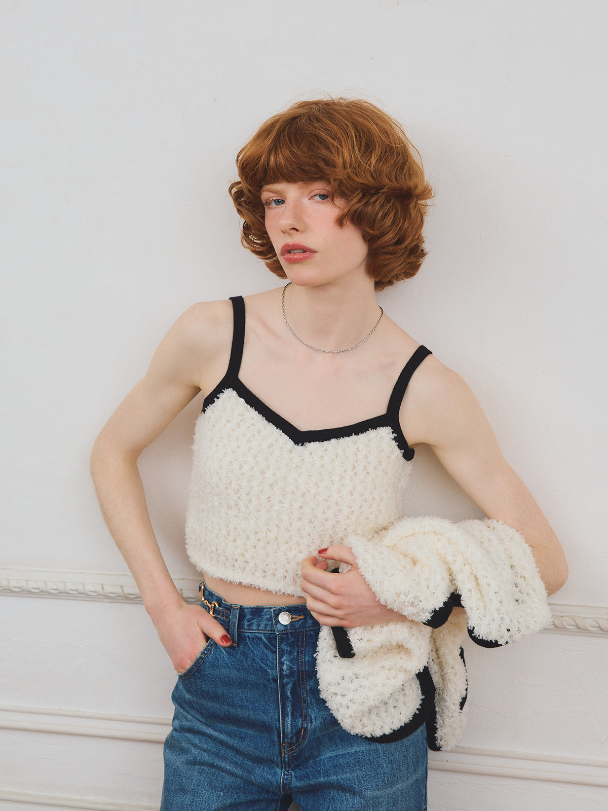 【PRE ORDER】リボンヤーンビスチェセットトップス