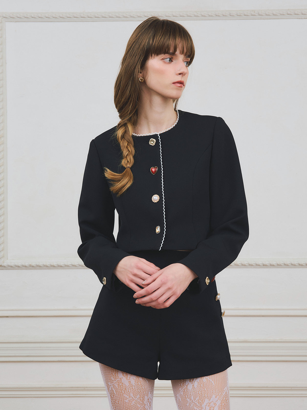PRE ORDER】ハートビジューボタンAttachedジャケット
