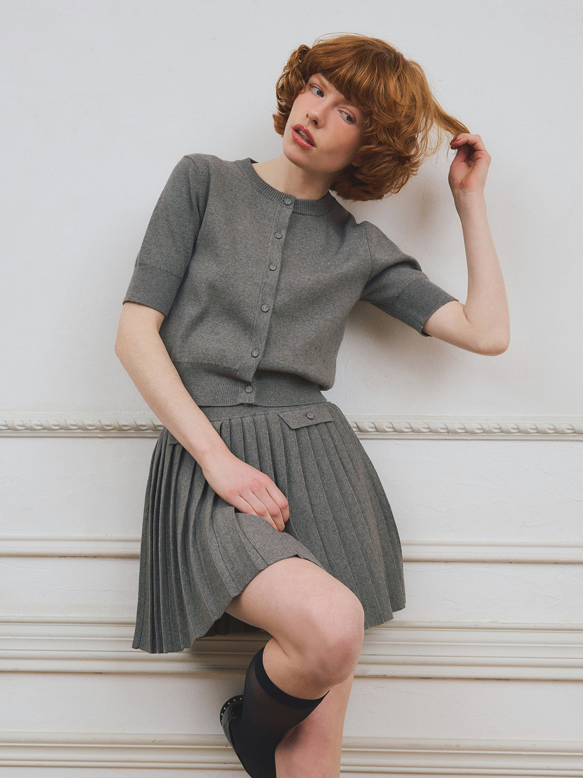 MODEL:170cm／COLOR:GREY／SIZE:F