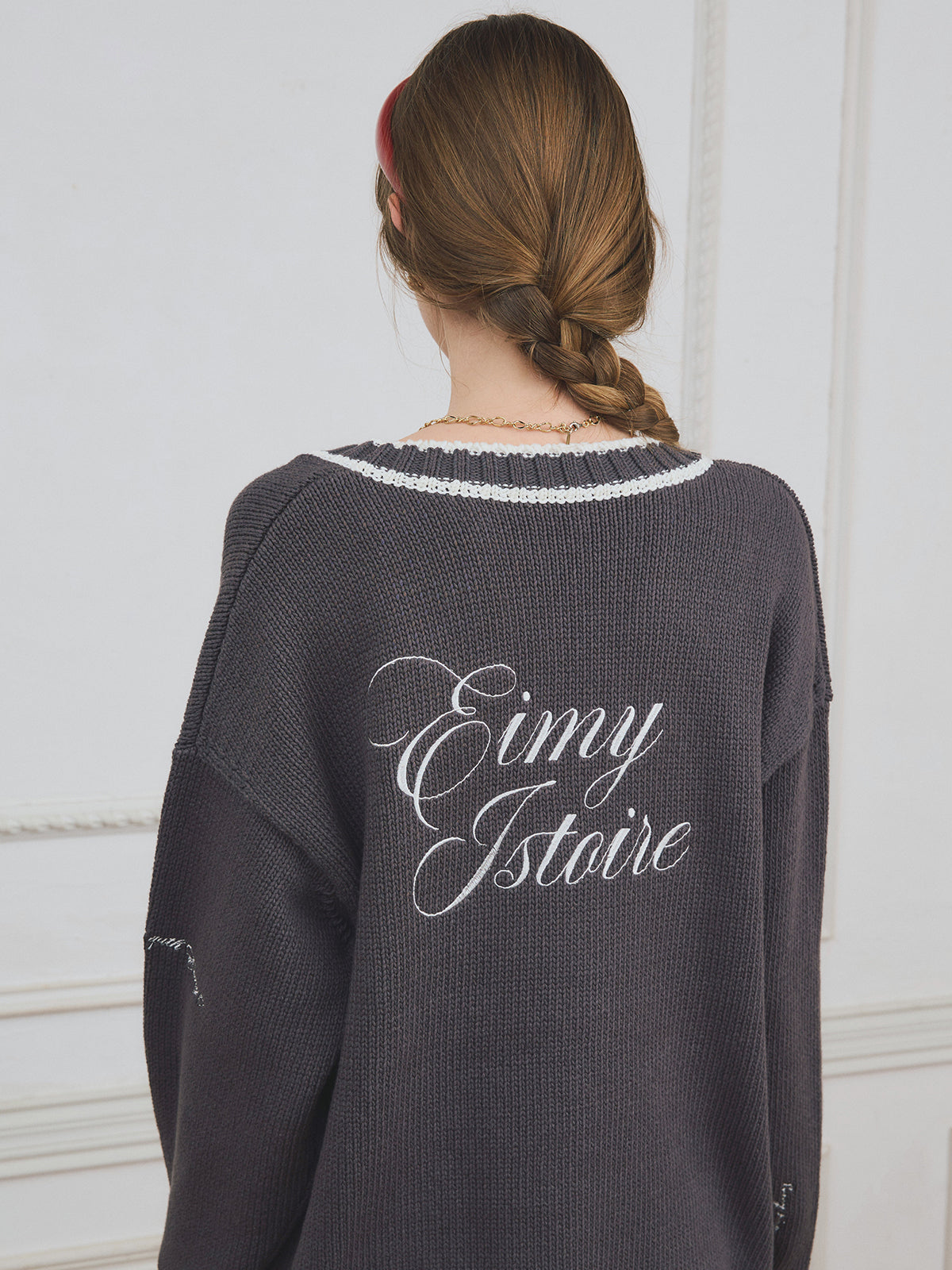 Embroideryモチーフニットカーディガン