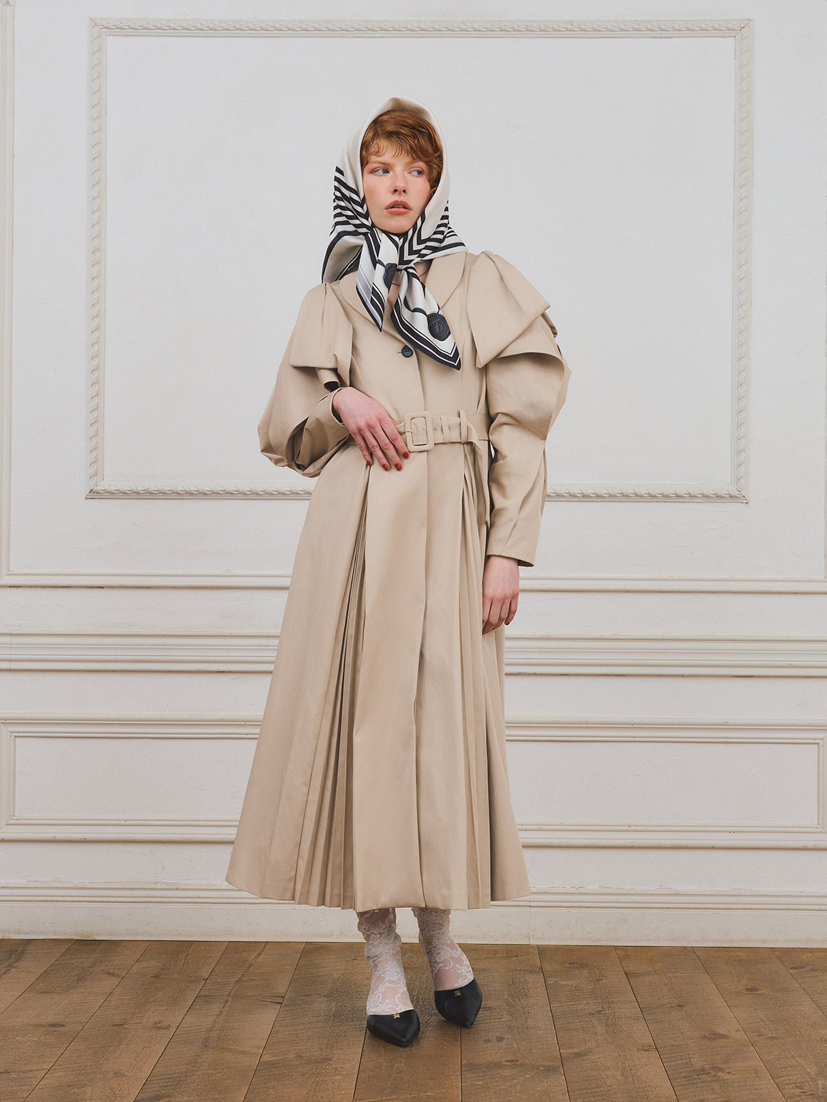 リボンディティールトレンチコート