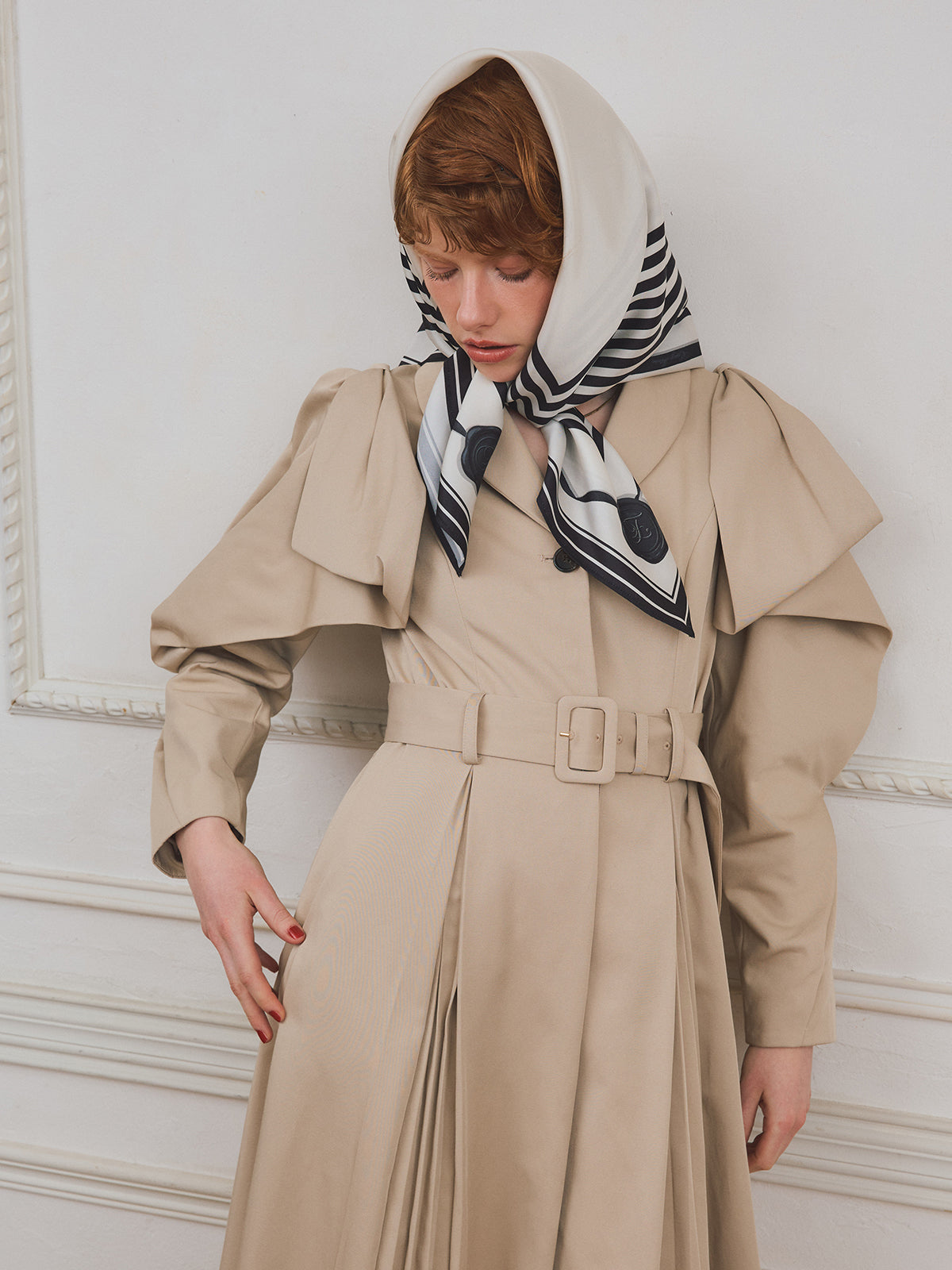 リボンディティールトレンチコート